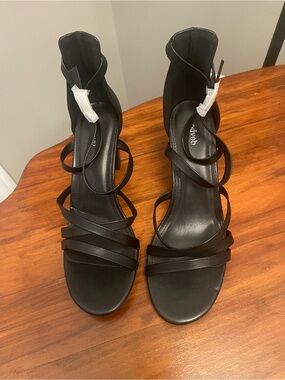 Black Strappy High Heel Sandals by VODVOB
